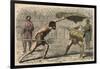 Ancient Rome: Gladiator fights in amphitheatre,-Heinrich Leutemann-Framed Giclee Print