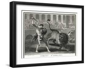 Ancient Rome Gladiators Fighting Lions in an Arena-Patas-Framed Art Print