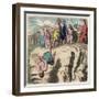 Ancient Rome: Law, Punishment of traitors, Throw from the Tarpeian Rock in Rome,-Heinrich Leutemann-Framed Giclee Print