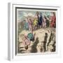 Ancient Rome: Law, Punishment of traitors, Throw from the Tarpeian Rock in Rome,-Heinrich Leutemann-Framed Giclee Print