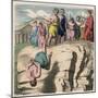 Ancient Rome: Law, Punishment of traitors, Throw from the Tarpeian Rock in Rome,-Heinrich Leutemann-Mounted Giclee Print