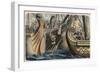 Ancient Rome: Sea battle with gangplank,-Heinrich Leutemann-Framed Giclee Print