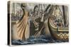 Ancient Rome: Sea battle with gangplank,-Heinrich Leutemann-Stretched Canvas