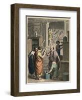 Ancient Rome: Selling and manufacturing books,-Heinrich Leutemann-Framed Giclee Print