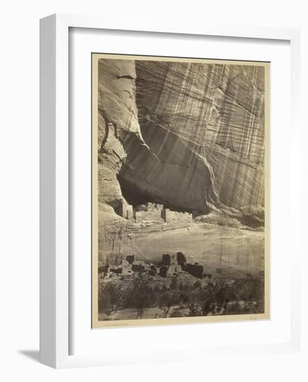 Ancient Ruins in the Canyon De Chelly, N.M., in a Niche 50 Feet Above Present Canyon Bed, 1873-Timothy O'Sullivan-Framed Photographic Print