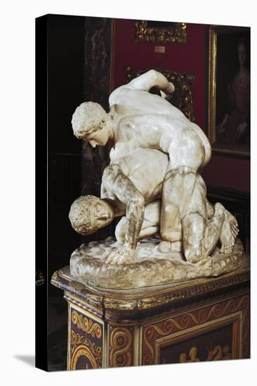 Ancient Statue of Wrestlers in Galleria Degli Uffizi-null-Stretched Canvas