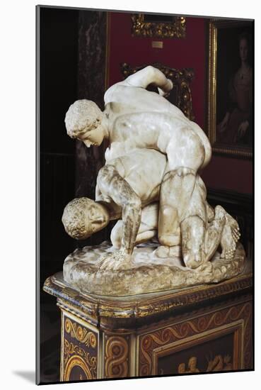 Ancient Statue of Wrestlers in Galleria Degli Uffizi-null-Mounted Giclee Print
