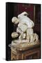 Ancient Statue of Wrestlers in Galleria Degli Uffizi-null-Framed Stretched Canvas