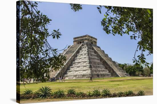 Ancient step pyramid Kukulkan at Chichen Itza, Mexico.-Jerry Ginsberg-Stretched Canvas