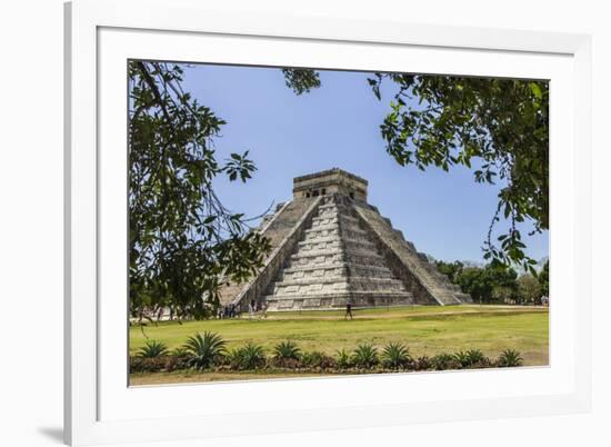 Ancient step pyramid Kukulkan at Chichen Itza, Mexico.-Jerry Ginsberg-Framed Premium Photographic Print