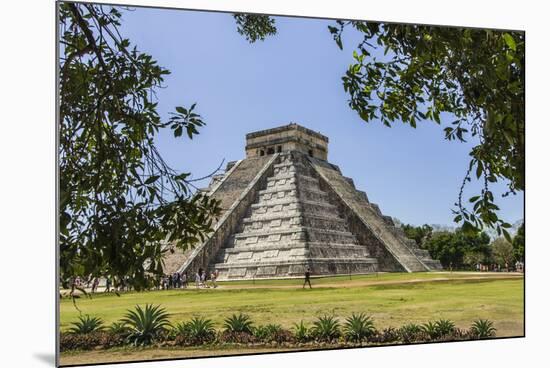 Ancient step pyramid Kukulkan at Chichen Itza, Mexico.-Jerry Ginsberg-Mounted Photographic Print