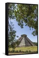 Ancient step pyramid Kukulkan at Chichen Itza, Mexico.-Jerry Ginsberg-Framed Stretched Canvas