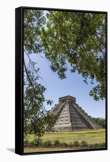 Ancient step pyramid Kukulkan at Chichen Itza, Mexico.-Jerry Ginsberg-Framed Stretched Canvas