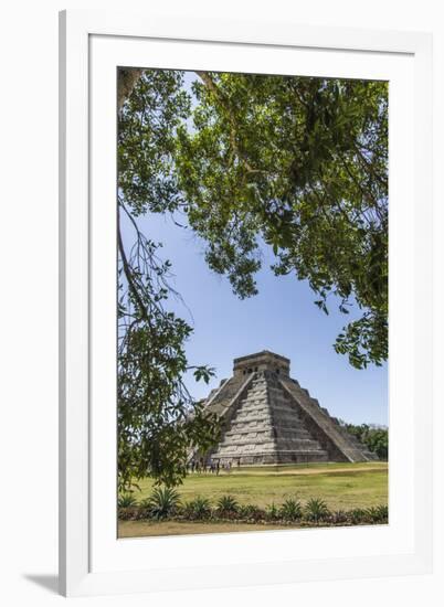 Ancient step pyramid Kukulkan at Chichen Itza, Mexico.-Jerry Ginsberg-Framed Premium Photographic Print