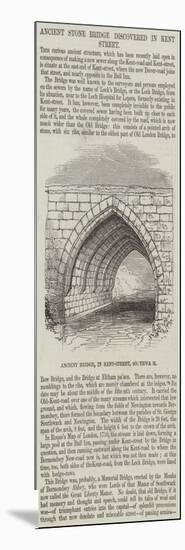 Ancient Stone Bridge Discovered in Kent Street-null-Mounted Giclee Print