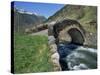 Ancient Stone Bridge over a River in the La Malana District in the Pyrenees in Andorra, Europe-Jeremy Bright-Stretched Canvas