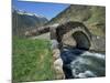 Ancient Stone Bridge over a River in the La Malana District in the Pyrenees in Andorra, Europe-Jeremy Bright-Mounted Photographic Print