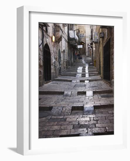 Ancient Street in the Old Town, Jerusalem, Israel-Keren Su-Framed Photographic Print