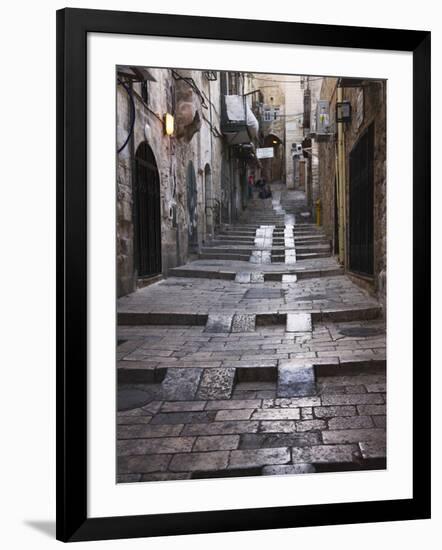 Ancient Street in the Old Town, Jerusalem, Israel-Keren Su-Framed Photographic Print