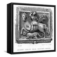 Ancient Tablet, Near Holborn Bridge, London, 19th Century-James Tingle-Framed Stretched Canvas