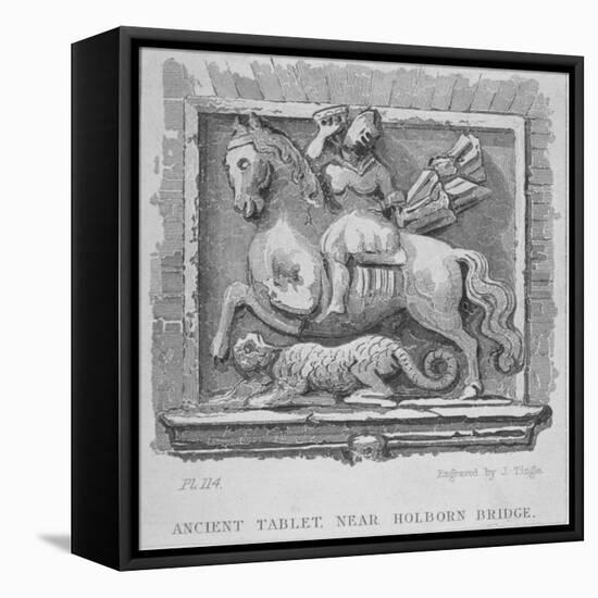 Ancient Tablet, Near Holborn Bridge, London, C1830-1860-James Tingle-Framed Stretched Canvas