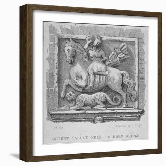 Ancient Tablet, Near Holborn Bridge, London, C1830-1860-James Tingle-Framed Giclee Print