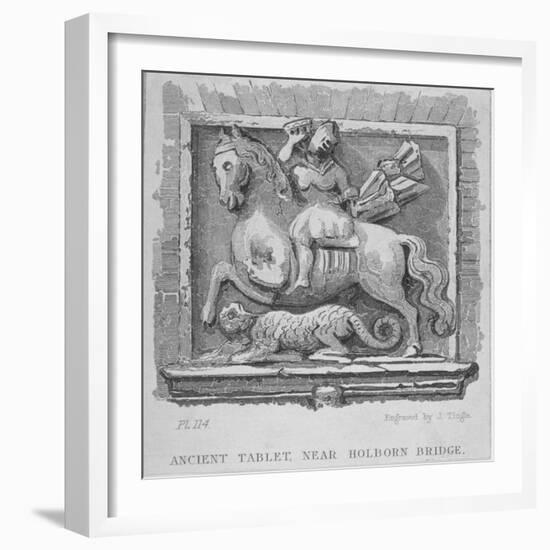 Ancient Tablet, Near Holborn Bridge, London, C1830-1860-James Tingle-Framed Giclee Print