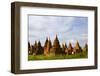 Ancient temple and pagoda at sunrise, Bagan, Mandalay Region, Myanmar-Keren Su-Framed Photographic Print