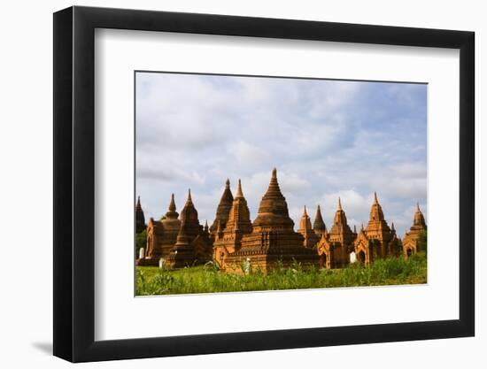 Ancient temple and pagoda at sunrise, Bagan, Mandalay Region, Myanmar-Keren Su-Framed Photographic Print