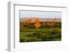 Ancient temple and pagoda rising out of the jungle at sunrise, Bagan, Mandalay Region, Myanmar-Keren Su-Framed Photographic Print