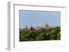 Ancient temple and pagoda rising out of the jungle, Bagan, Mandalay Region, Myanmar-Keren Su-Framed Photographic Print