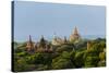 Ancient temple and pagoda rising out of the jungle, Bagan, Mandalay Region, Myanmar-Keren Su-Stretched Canvas