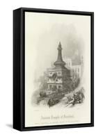 Ancient Temple at Kunkhul-David Roberts-Framed Stretched Canvas