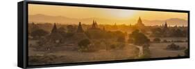 Ancient Temple City of Bagan (Also Pagan) and Ox Cart, Myanmar (Burma)-Peter Adams-Framed Stretched Canvas