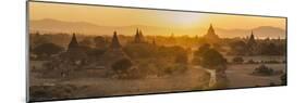 Ancient Temple City of Bagan (Also Pagan) and Ox Cart, Myanmar (Burma)-Peter Adams-Mounted Photographic Print