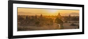 Ancient Temple City of Bagan (Also Pagan) and Ox Cart, Myanmar (Burma)-Peter Adams-Framed Photographic Print