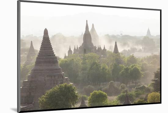 Ancient Temple City of Bagan (Also Pagan) at Sunset, Myanmar (Burma)-Peter Adams-Mounted Photographic Print