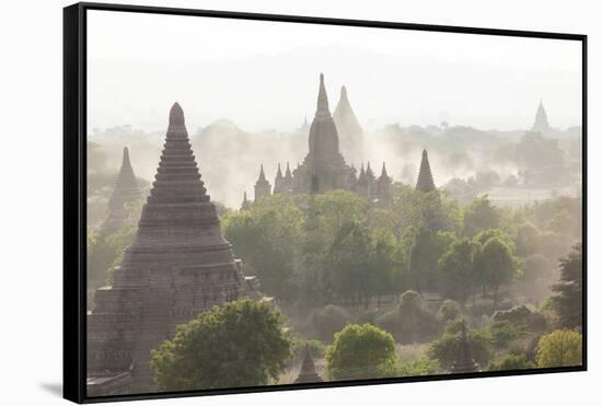 Ancient Temple City of Bagan (Also Pagan) at Sunset, Myanmar (Burma)-Peter Adams-Framed Stretched Canvas