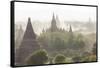 Ancient Temple City of Bagan (Also Pagan) at Sunset, Myanmar (Burma)-Peter Adams-Framed Stretched Canvas