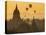 Ancient Temple City of Bagan (Pagan) and Balloons at Sunrise, Myanmar (Burma)-Peter Adams-Stretched Canvas