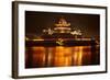 Ancient Temple Night Reflection Bridge Jinming Lake, Kaifeng, China-William Perry-Framed Photographic Print