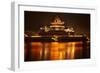 Ancient Temple Night Reflection Bridge Jinming Lake, Kaifeng, China-William Perry-Framed Photographic Print