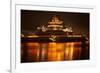 Ancient Temple Night Reflection Bridge Jinming Lake, Kaifeng, China-William Perry-Framed Photographic Print