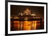 Ancient Temple Night Reflection Bridge Jinming Lake, Kaifeng, China-William Perry-Framed Photographic Print