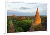 Ancient temples and pagodas at sunset, Bagan, Mandalay Region, Myanmar-Keren Su-Framed Photographic Print