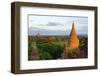 Ancient temples and pagodas at sunset, Bagan, Mandalay Region, Myanmar-Keren Su-Framed Photographic Print