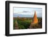 Ancient temples and pagodas at sunset, Bagan, Mandalay Region, Myanmar-Keren Su-Framed Photographic Print