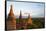 Ancient temples and pagodas at sunset, Bagan, Mandalay Region, Myanmar-Keren Su-Framed Stretched Canvas