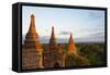 Ancient temples and pagodas at sunset, Bagan, Mandalay Region, Myanmar-Keren Su-Framed Stretched Canvas