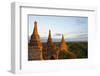 Ancient temples and pagodas at sunset, Bagan, Mandalay Region, Myanmar-Keren Su-Framed Photographic Print